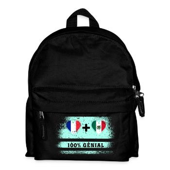 Hinweis Frankreich und Mexiko 100% genial - Kinder Rucksack - Schwarz - Vorne