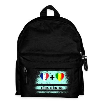 Hinweis Frankreich und Mali 100% genial - Kinder Rucksack - Schwarz - Vorne