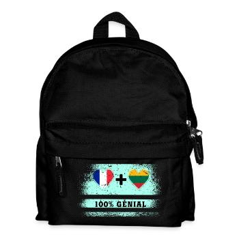 Hinweis Frankreich und Litauen 100% genial - Kinder Rucksack - Schwarz - Vorne