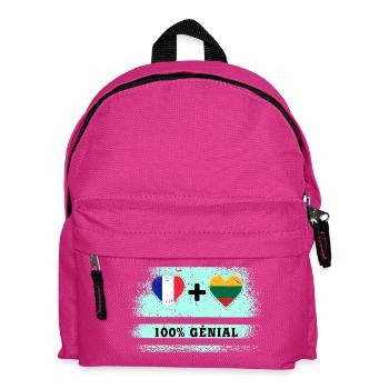 Hinweis Frankreich und Litauen 100% genial - Kinder Rucksack - Fuchsia - Vorne