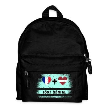 Hinweis Frankreich und Lettland 100% genial - Kinder Rucksack - Schwarz - Vorne