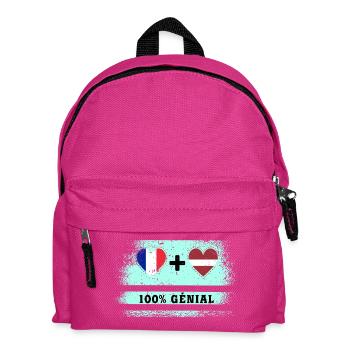 Hinweis Frankreich und Lettland 100% genial - Kinder Rucksack - Fuchsia - Vorne