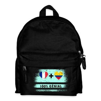 Hinweis Frankreich und Kolumbien 100% genial - Kinder Rucksack - Schwarz - Vorne