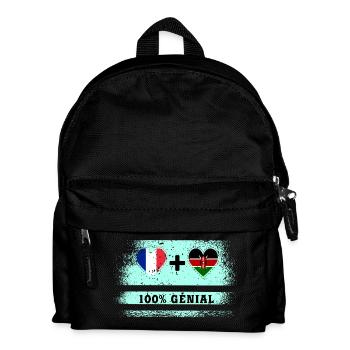 Hinweis Frankreich und Kenia 100% genial - Kinder Rucksack - Schwarz - Vorne