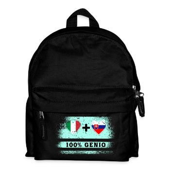 Italien und Slowakei 100% geniale Flagge - Kinder Rucksack - Schwarz - Vorne