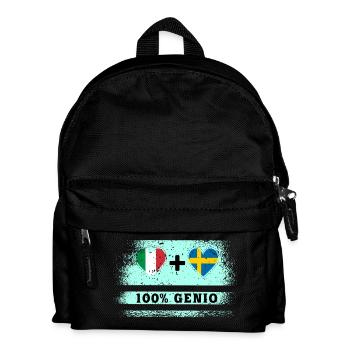 Italien und Schweden 100% geniale Flagge - Kinder Rucksack - Schwarz - Vorne