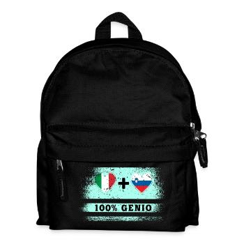 Italien und Slowenien 100% geniale Flagge - Kinder Rucksack - Schwarz - Vorne