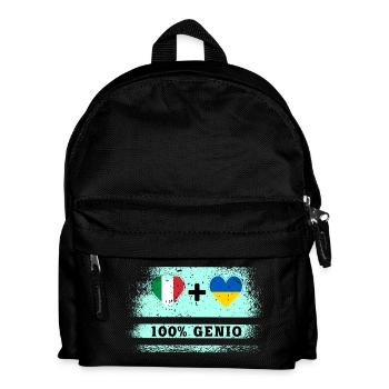 Italie et Ukraine 100% drapeau de génie - Sac à dos Enfant - noir - Devant