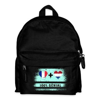 Hinweis Frankreich und Niederlande 100% genial - Kinder Rucksack - Schwarz - Vorne