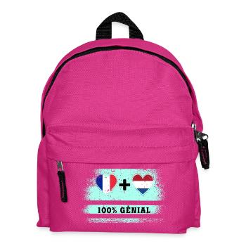 Hinweis Frankreich und Niederlande 100% genial - Kinder Rucksack - Fuchsia - Vorne