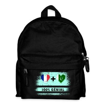 Flagge von Frankreich und Pakistan 100% genial - Kinder Rucksack - Schwarz - Vorne