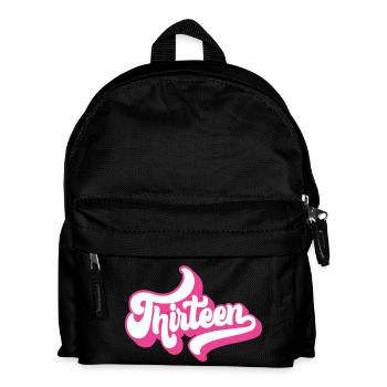 Geschenk zum 13. Geburtstag, Hallo Dreizehn, 13 Jahre - Kinder Rucksack - Schwarz - Vorne