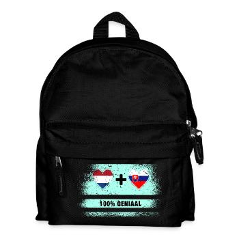 Slovaquie et Pays-Bas 100% Genius flag - Sac à dos Enfant - noir - Devant