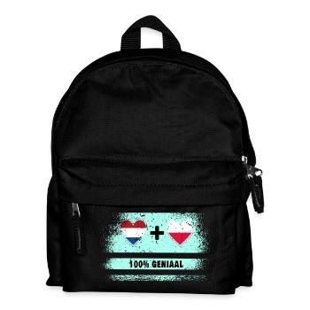 Poland and the Netherlands 100% Genius flag - Kids' Backpack - black - Front
