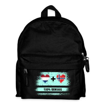 Drapeau 100% Genius de la Norvège et des Pays-Bas - Sac à dos Enfant - noir - Devant
