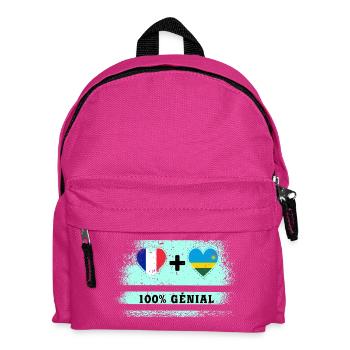 Drapeau France et Rwanda 100% génial - Sac à dos Enfant - fuchsia - Devant