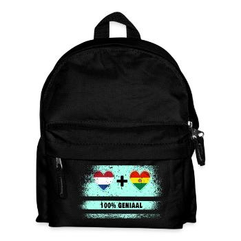 Drapeau 100% Genius de la Bolivie et des Pays-Bas - Sac à dos Enfant - noir - Devant