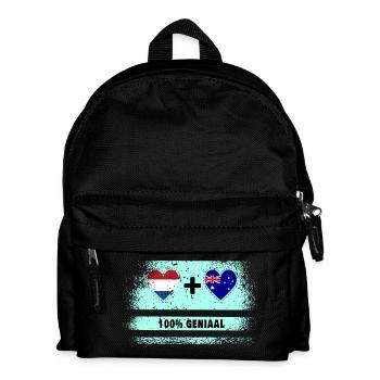 Australia and The Netherlands 100% Genius flag - Kids' Backpack - black - Front