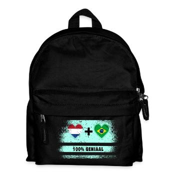 Brazil and the Netherlands 100% Genius flag - Kids' Backpack - black - Front