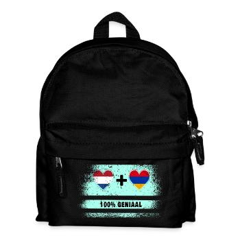 Armenien und die Niederlande 100% Genius Flagge - Kinder Rucksack - Schwarz - Vorne