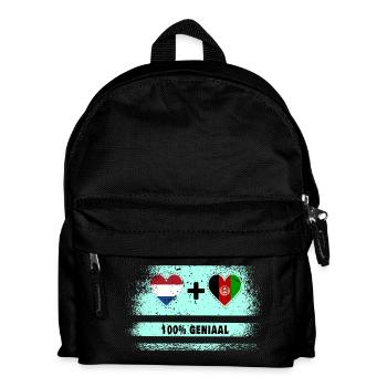 Afghanistan und die Niederlande 100% Genius Flagge - Kinder Rucksack - Schwarz - Vorne