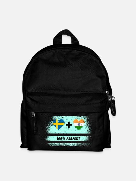 Indien und Schweden 100% perfekt / Geschenk - Kinder Rucksack - Schwarz