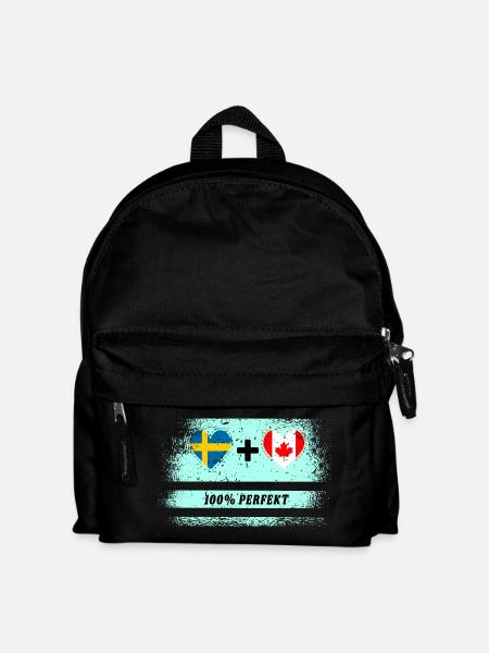 Kanada & Schweden 100% perfekt / Geschenk - Kinder Rucksack - Schwarz