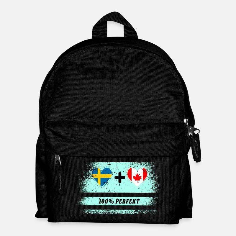 Kanada & Schweden 100% perfekt / Geschenk - Kinder Rucksack - Schwarz