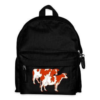 Deux vaches à taches rouges - Sac à dos Enfant - noir - Devant