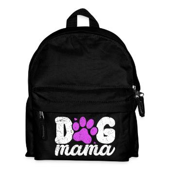 Dog Mom Paw Print in Pink - Kids' Backpack - black - Front