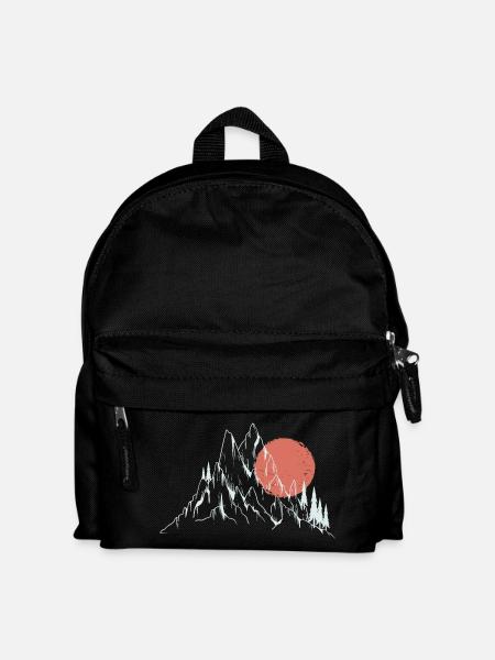 Crimson Sun Over Alpine Peaks - Kids' Backpack - black
