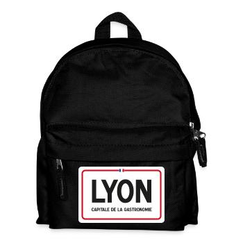 Ortsschild von Lyon - Kinder Rucksack - Schwarz - Vorne