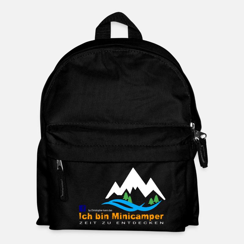 Minicamper Bergwanderer Motiv - Kinder Rucksack - Schwarz