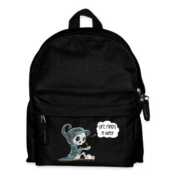 Skeleton Holding Plant Hope Rebirth Saying - Kids' Backpack - black - Front