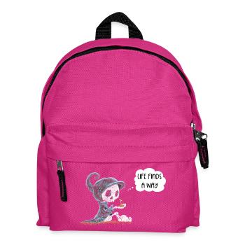 Skelett Hält Pflanze Hoffnung Neuentstehung Spruch - Kinder Rucksack - Fuchsia - Vorne