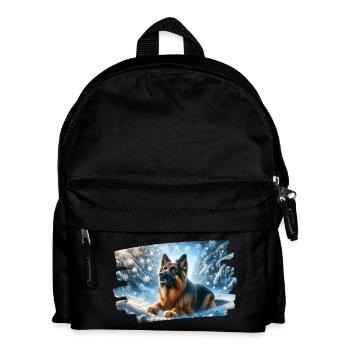German Shepherd in a magical winter landscape - Kids' Backpack - black - Front