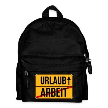 Urlaub Arbeit Wegweiser Design - Kinder Rucksack - Schwarz - Vorne