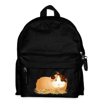 süßes Meerschweinchen liegt gemütlich im Stroh - Kinder Rucksack - Schwarz - Vorne