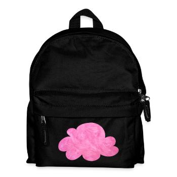 rosa Wolke Flausch Pelz Himmel kuschelig pink - Kinder Rucksack - Schwarz - Vorne