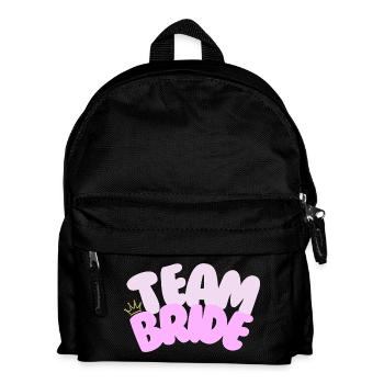 Team Bride Shirt | JGA Krone Pink Brautjungfern - Kinder Rucksack - Schwarz - Vorne