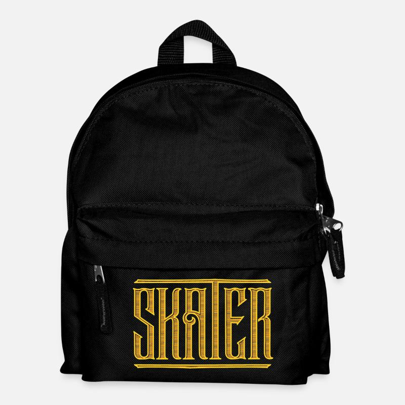 Skateboard Kickflip - Skater Lettering - Kids' Backpack - black