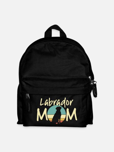 Labrador Mama Retro Sonnenuntergang Design - Kinder Rucksack - Schwarz
