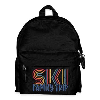 Colourful Family Ski Trip Design - Kids' Backpack - black - Front