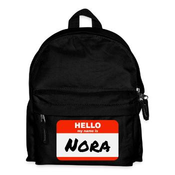 Bonjour, je m’appelle Nora Étiquette Étiquette Étiquette - Sac à dos Enfant - noir - Devant