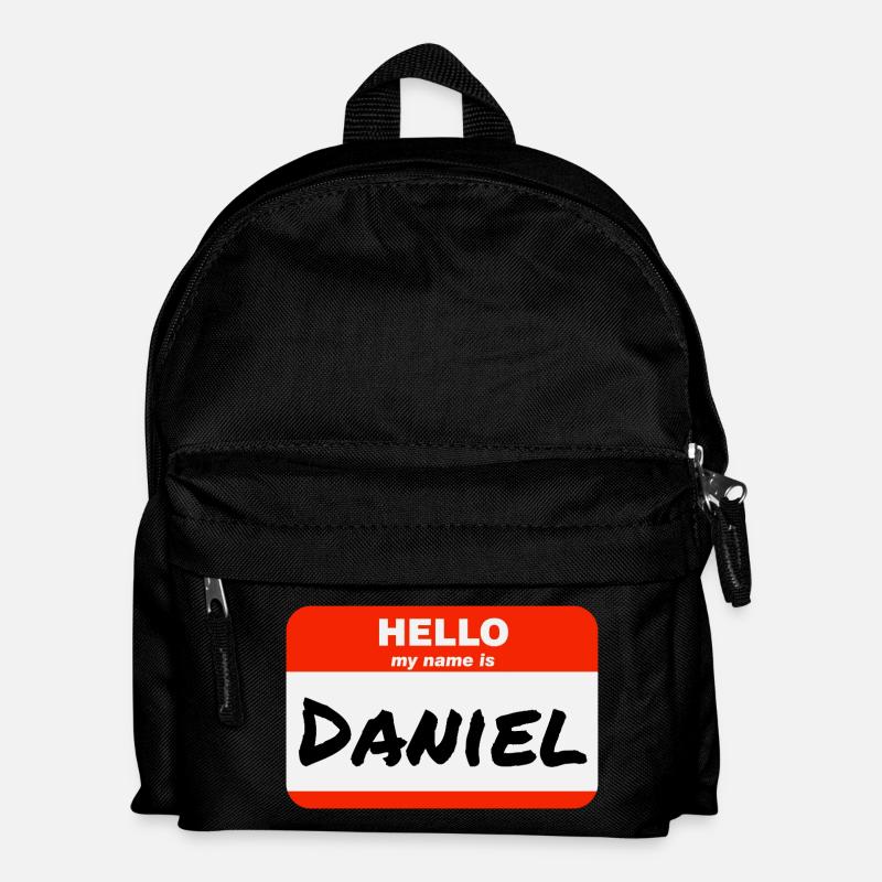 Hello My Name Is Daniel Etikett Namensschild - Kinder Rucksack - Schwarz