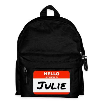 Bonjour, je m’appelle Julie Étiquette Étiquette Badge - Sac à dos Enfant - noir - Devant