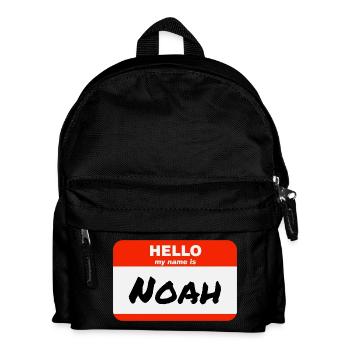 Bonjour, je m’appelle Noah Étiquette Nom Tag - Sac à dos Enfant - noir - Devant