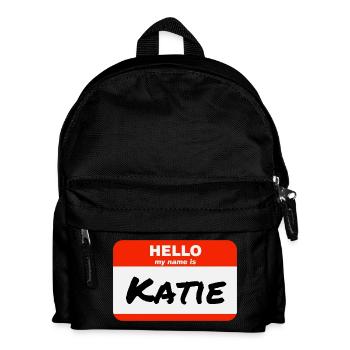 Bonjour, je m’appelle Katie Étiquette Nom Tag - Sac à dos Enfant - noir - Devant