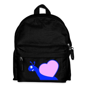 Schnecke Herz Schneckenhaus süß Liebe romantisch - Kinder Rucksack - Schwarz - Vorne