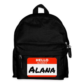Bonjour, je m’appelle Alana Étiquette Nom Étiquette - Sac à dos Enfant - noir - Devant